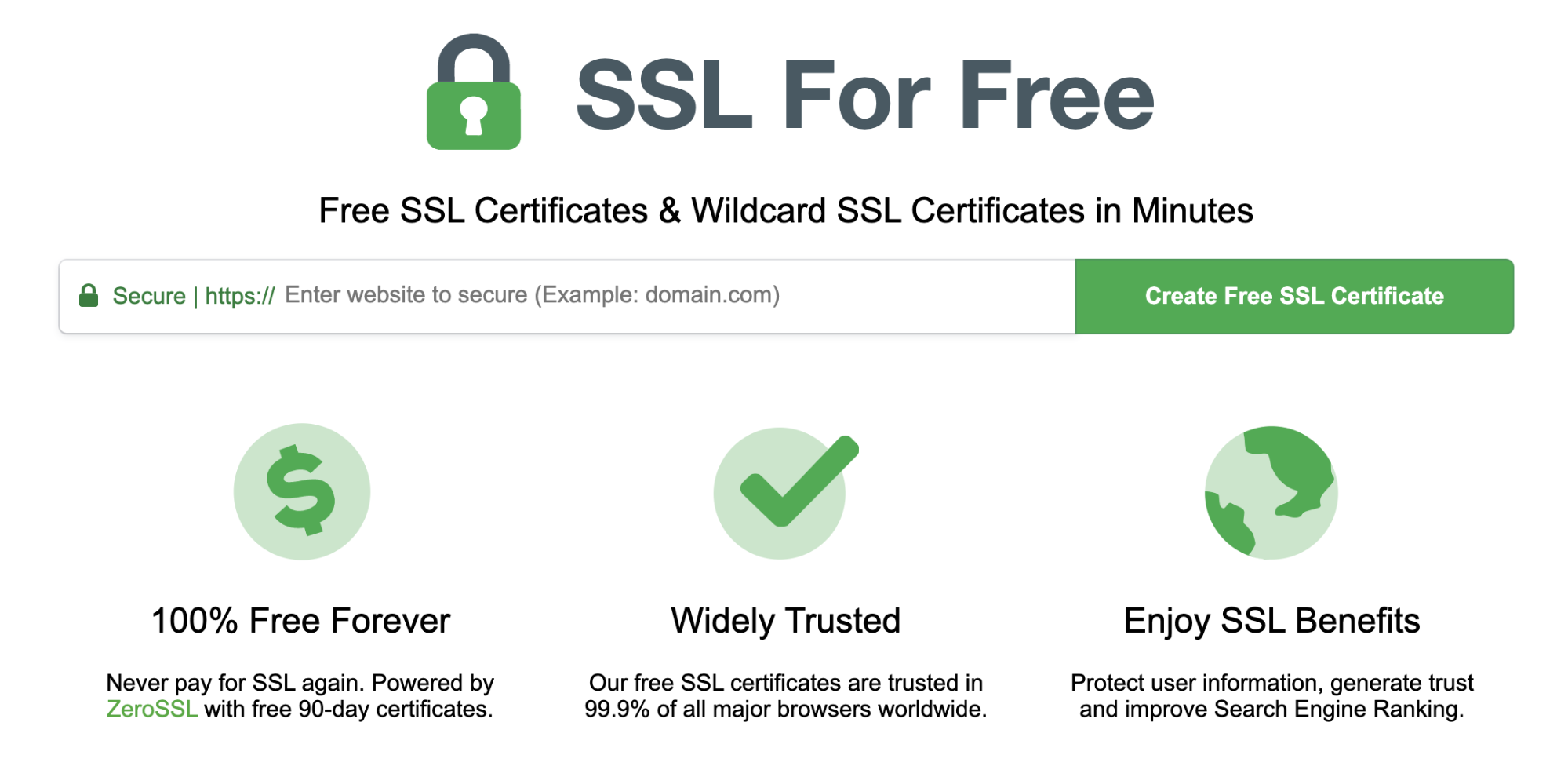 ssl for free頁面