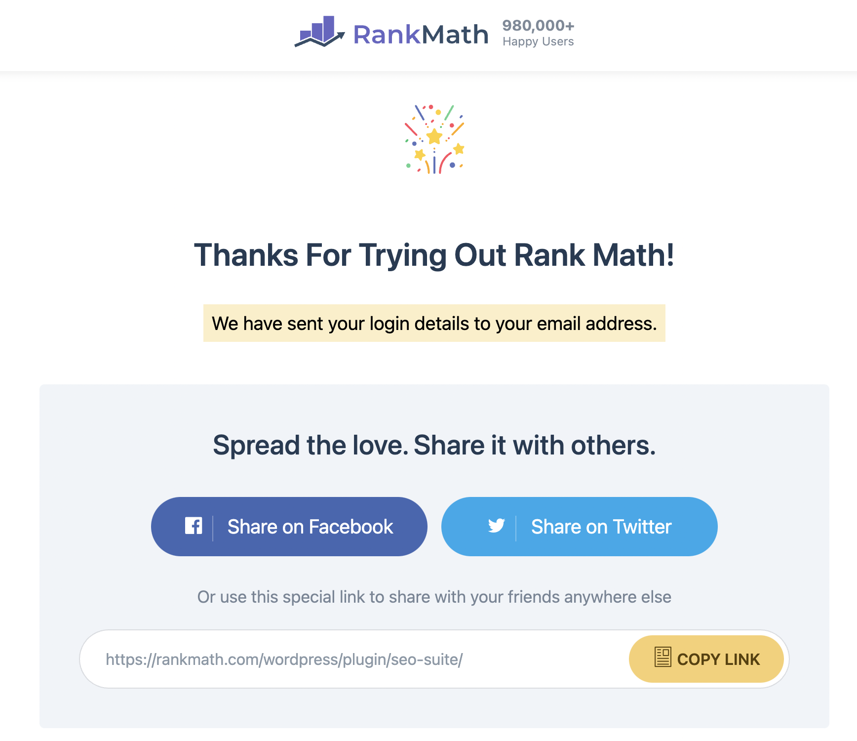 Rank Math 基礎安裝：申請好帳號，接著就要到email去收信
