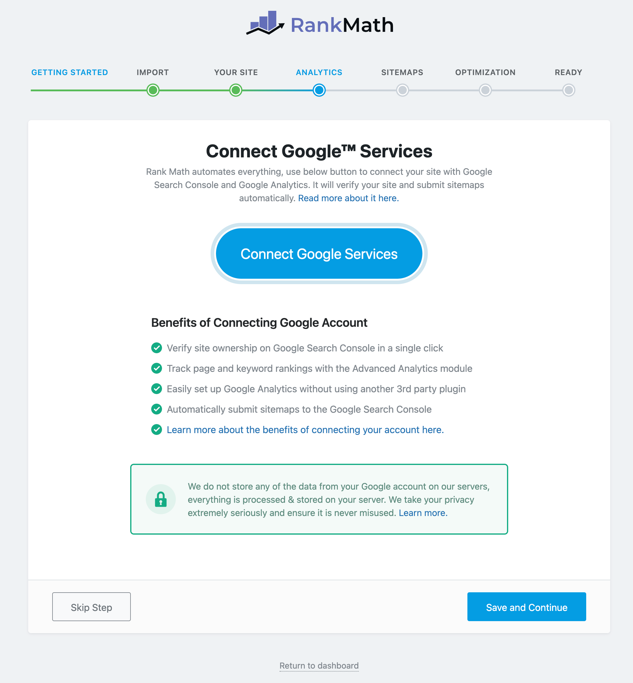 Rank Math 設定｜連結 Google Services