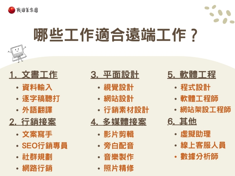 哪些工作適合遠端工作？